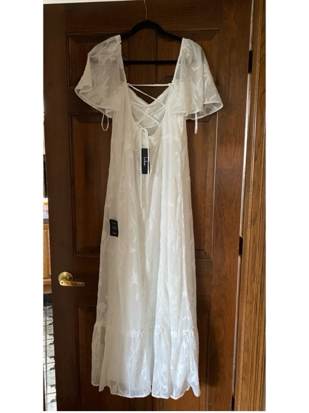 LULUS White Embroidered Tie Back Maxi Dress - Picture 8 of 9